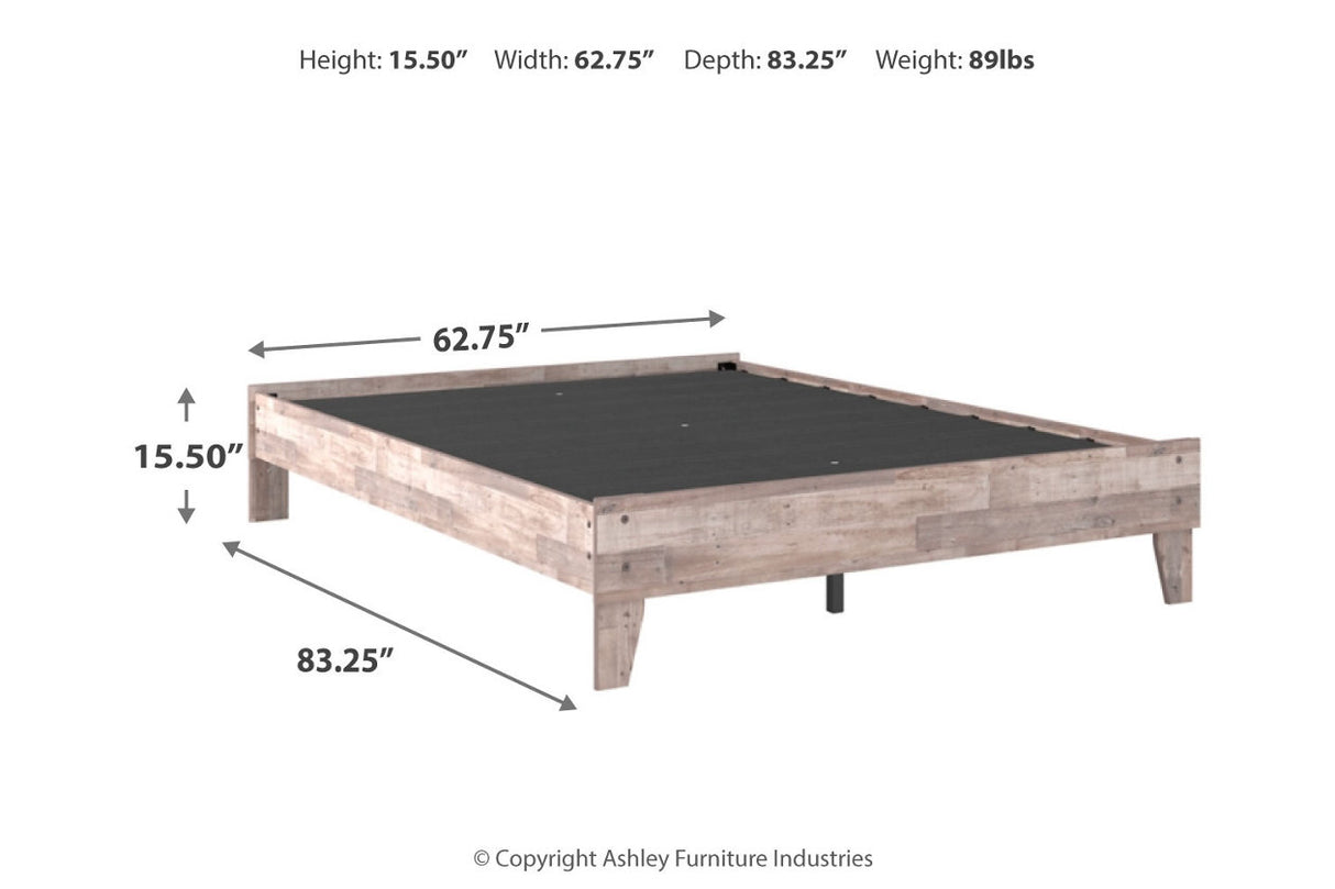 Neilsville Whitewash Queen Platform Bed from Ashley - Luna Furniture