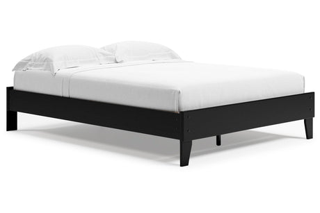 Finch Black Queen Platform Bed -  Ashley - Luna Furniture