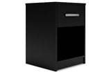 Finch Black Nightstand -  - Luna Furniture