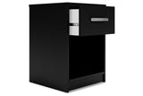 Finch Black Nightstand -  - Luna Furniture