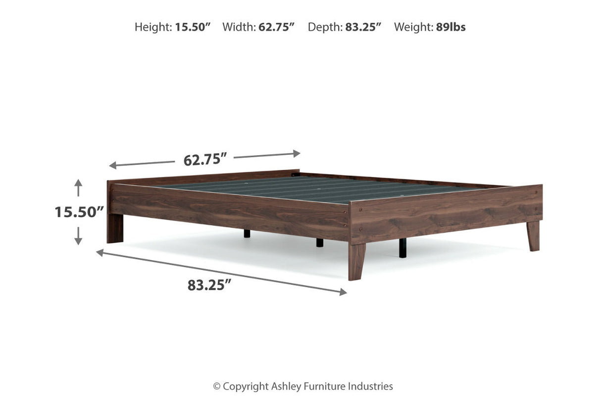 Calverson Mocha Queen Platform Bed from Ashley - Luna Furniture