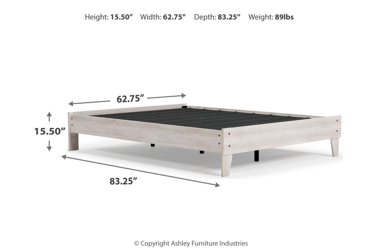 Shawburn Whitewash Queen Platform Bed -  - Luna Furniture