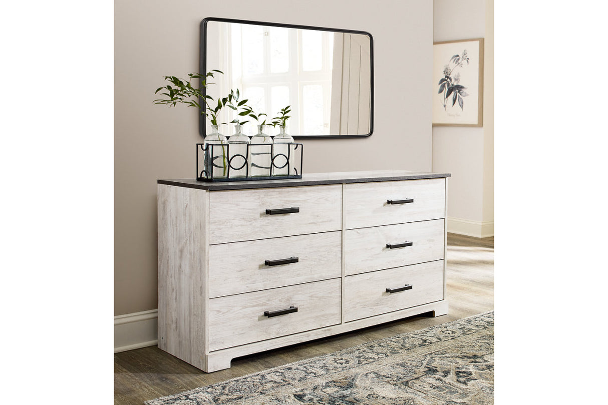 Shawburn Whitewash/Charcoal Gray Dresser -  - Luna Furniture