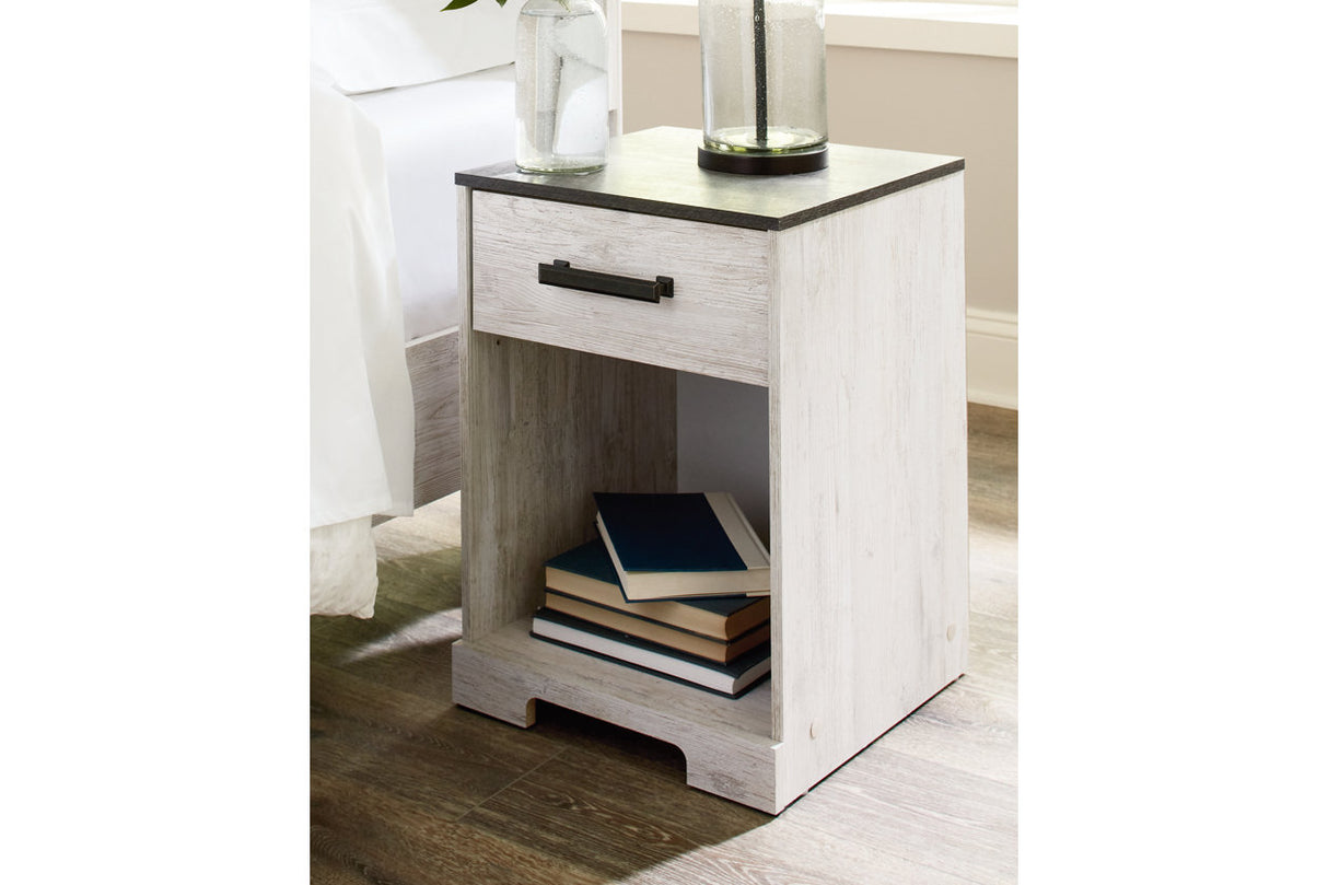 Shawburn Whitewash/Charcoal Gray Nightstand -  - Luna Furniture