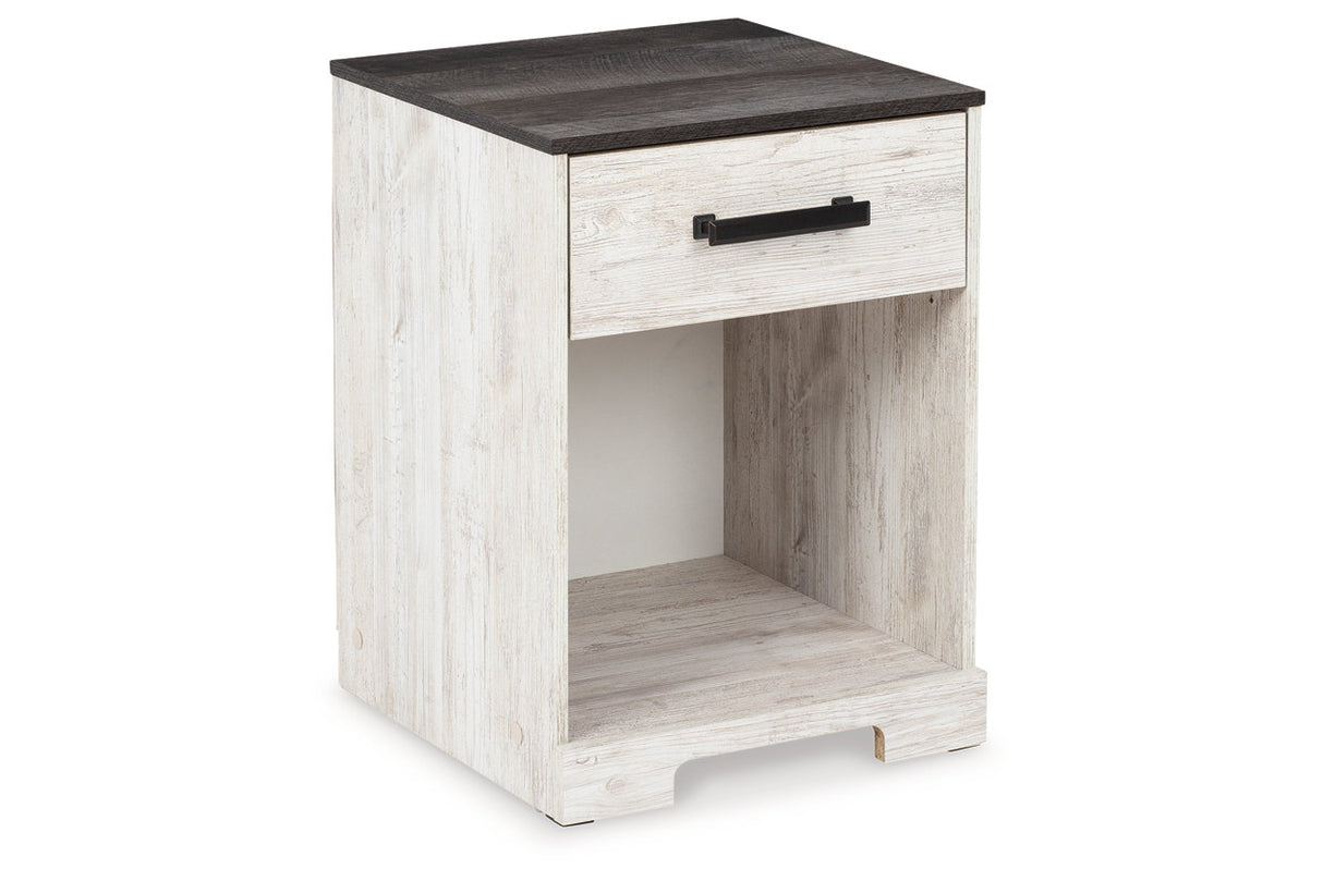 Shawburn Whitewash/Charcoal Gray Nightstand -  - Luna Furniture