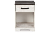 Shawburn Whitewash/Charcoal Gray Nightstand -  - Luna Furniture