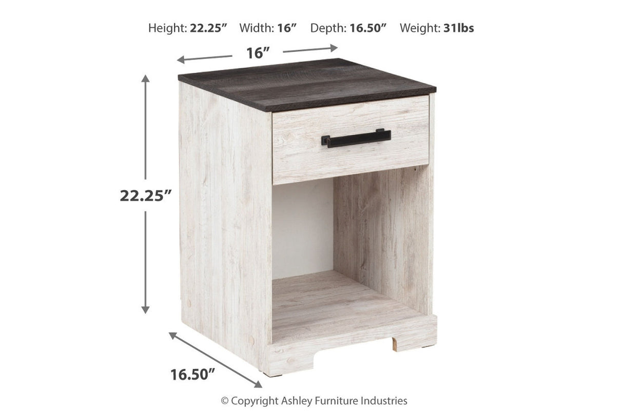 Shawburn Whitewash/Charcoal Gray Nightstand -  - Luna Furniture