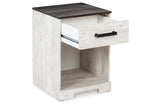 Shawburn Whitewash/Charcoal Gray Nightstand -  Ashley - Luna Furniture