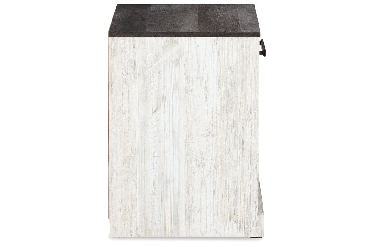 Shawburn Whitewash/Charcoal Gray Nightstand -  Ashley - Luna Furniture