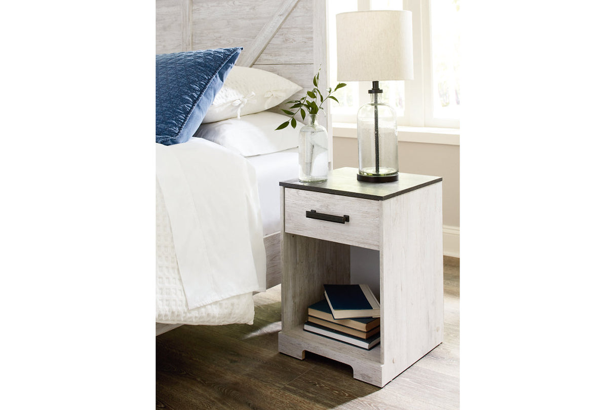 Shawburn Whitewash/Charcoal Gray Nightstand -  Ashley - Luna Furniture