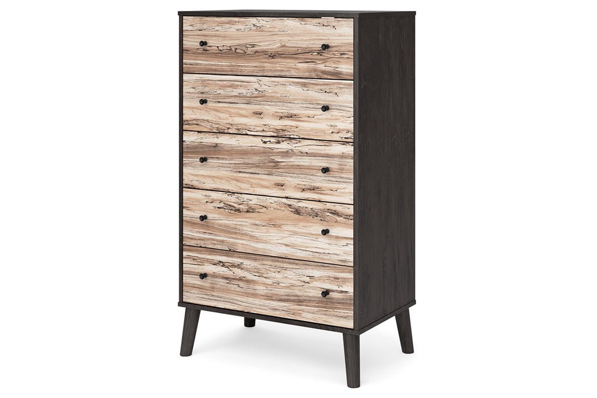 Piperton Two-tone Brown/Black Chest of Drawers from Ashley - Luna Furniture