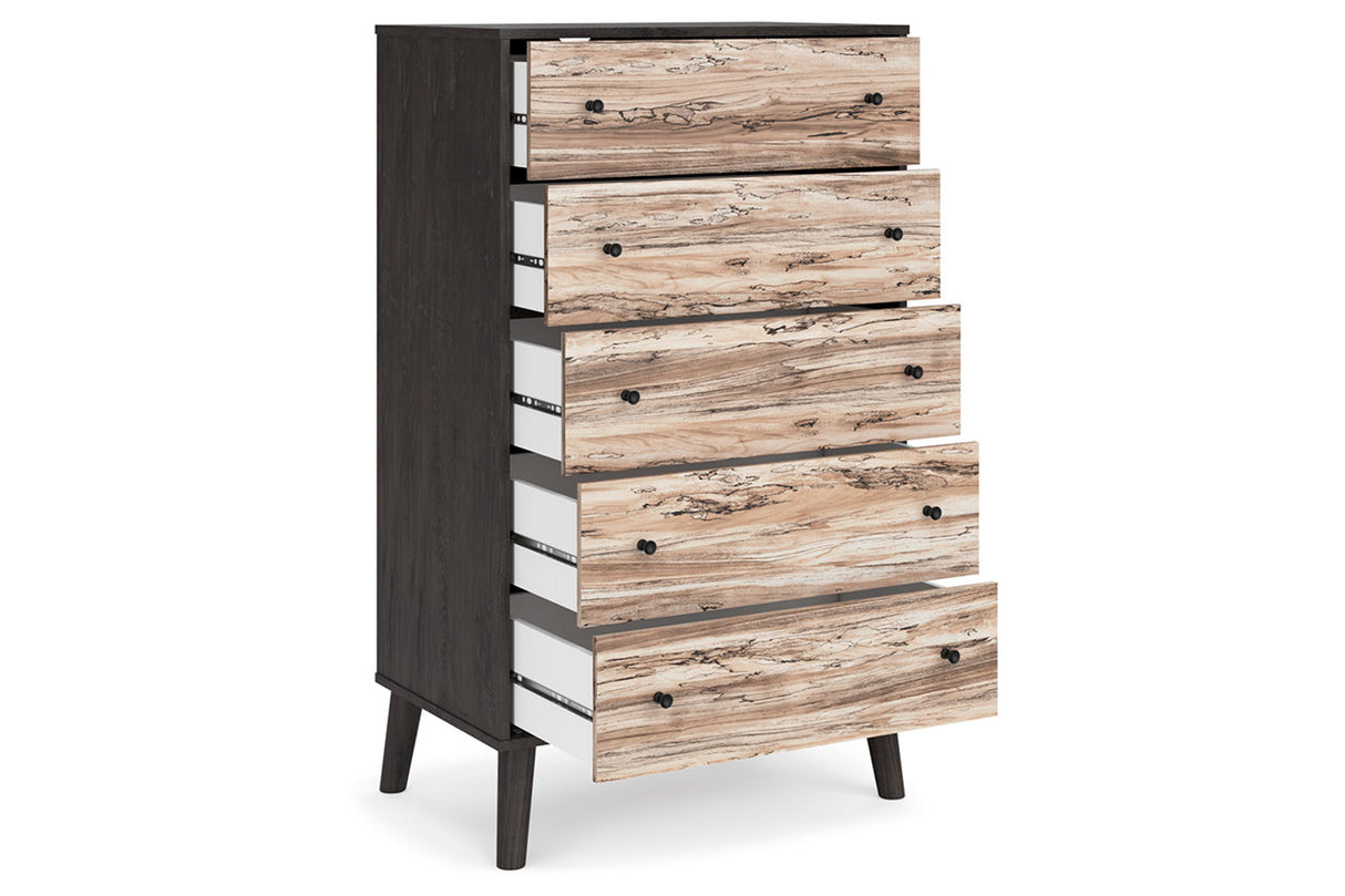 Piperton Two-tone Brown/Black Chest of Drawers from Ashley - Luna Furniture