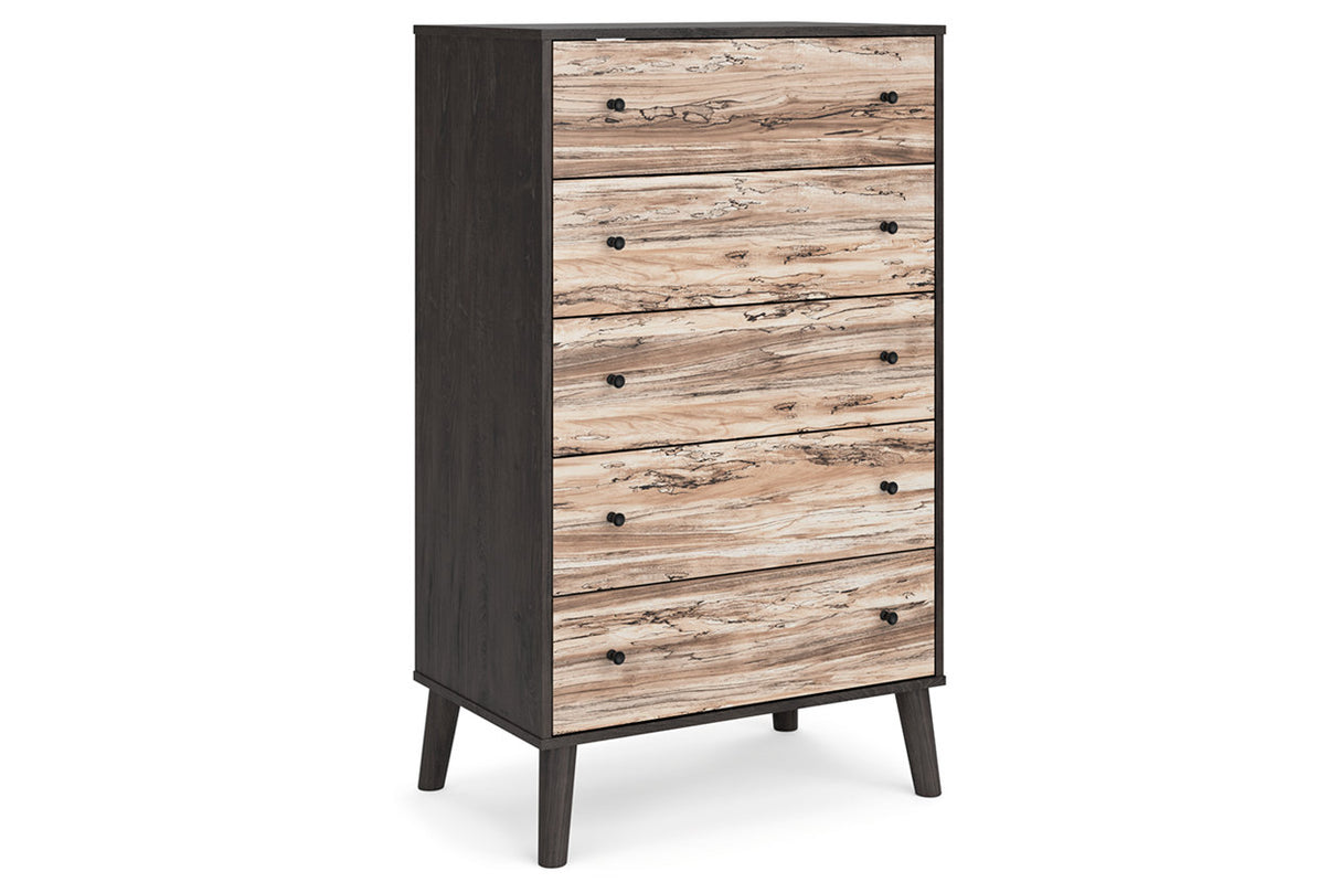 Piperton Two-tone Brown/Black Chest of Drawers from Ashley - Luna Furniture