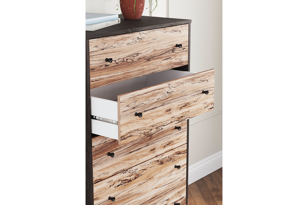 Piperton Two-tone Brown/Black Chest of Drawers from Ashley - Luna Furniture