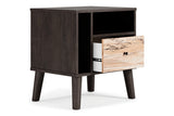 Piperton Two-tone Brown/Black Nightstand -  Ashley - Luna Furniture