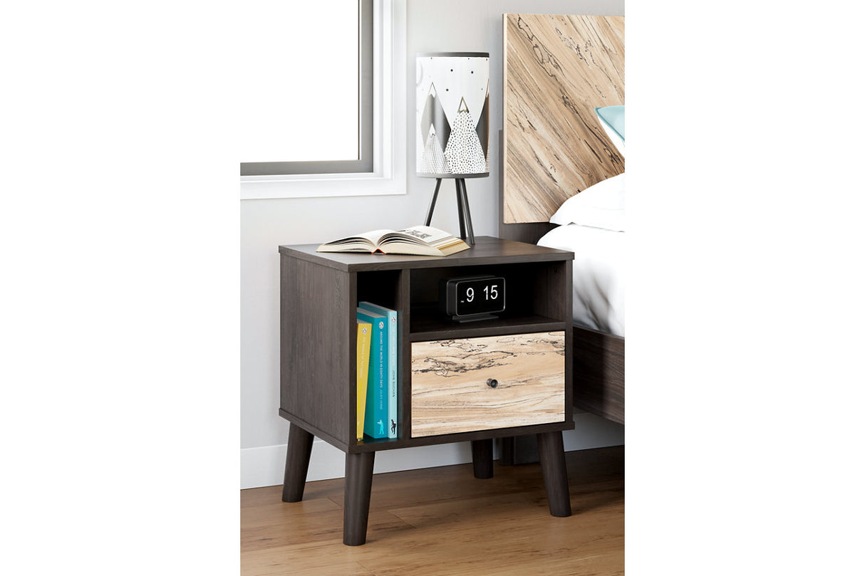 Piperton Two-tone Brown/Black Nightstand -  Ashley - Luna Furniture