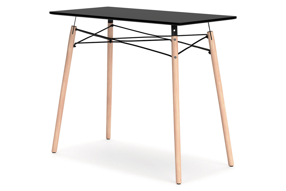 Jaspeni Black/Natural Home Office Desk from Ashley - Luna Furniture