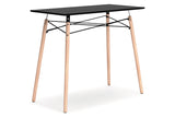 Jaspeni Black/Natural Home Office Desk from Ashley - Luna Furniture