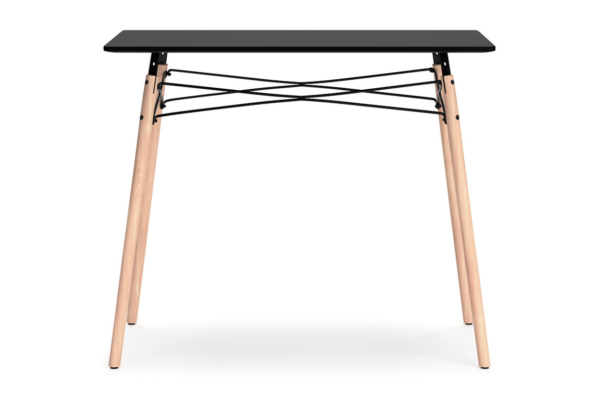 Jaspeni Black/Natural Home Office Desk from Ashley - Luna Furniture