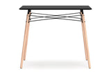 Jaspeni Black/Natural Home Office Desk from Ashley - Luna Furniture