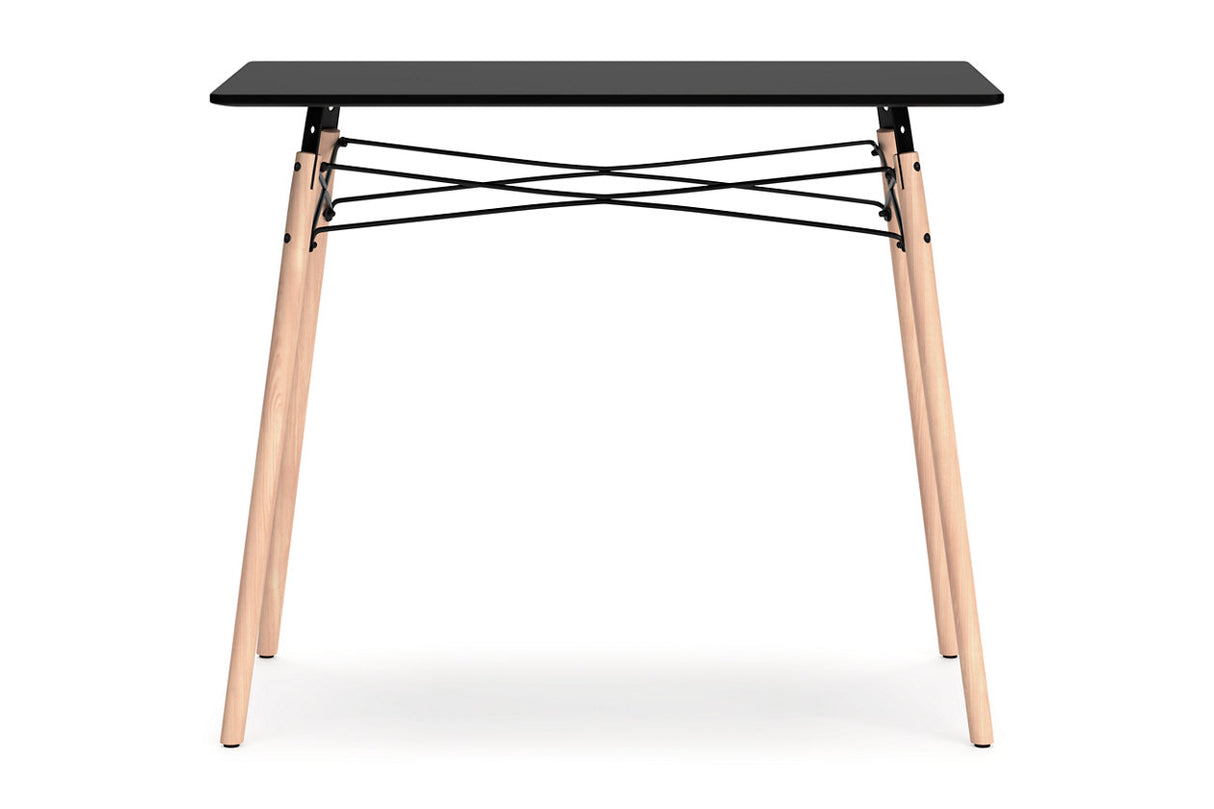 Jaspeni Black/Natural Home Office Desk from Ashley - Luna Furniture