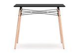 Jaspeni Black/Natural Home Office Desk from Ashley - Luna Furniture