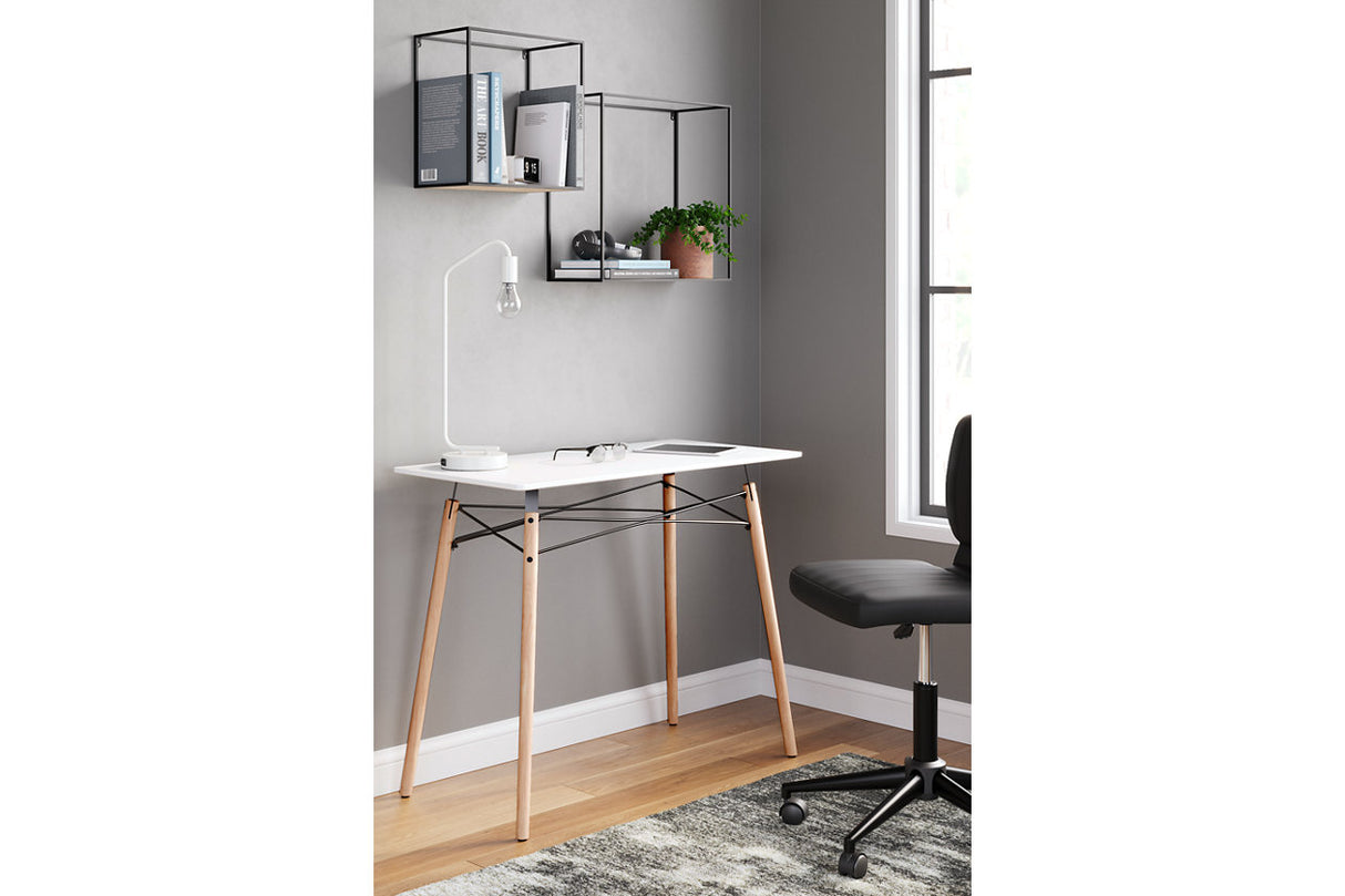 Jaspeni White/Natural Home Office Desk from Ashley - Luna Furniture