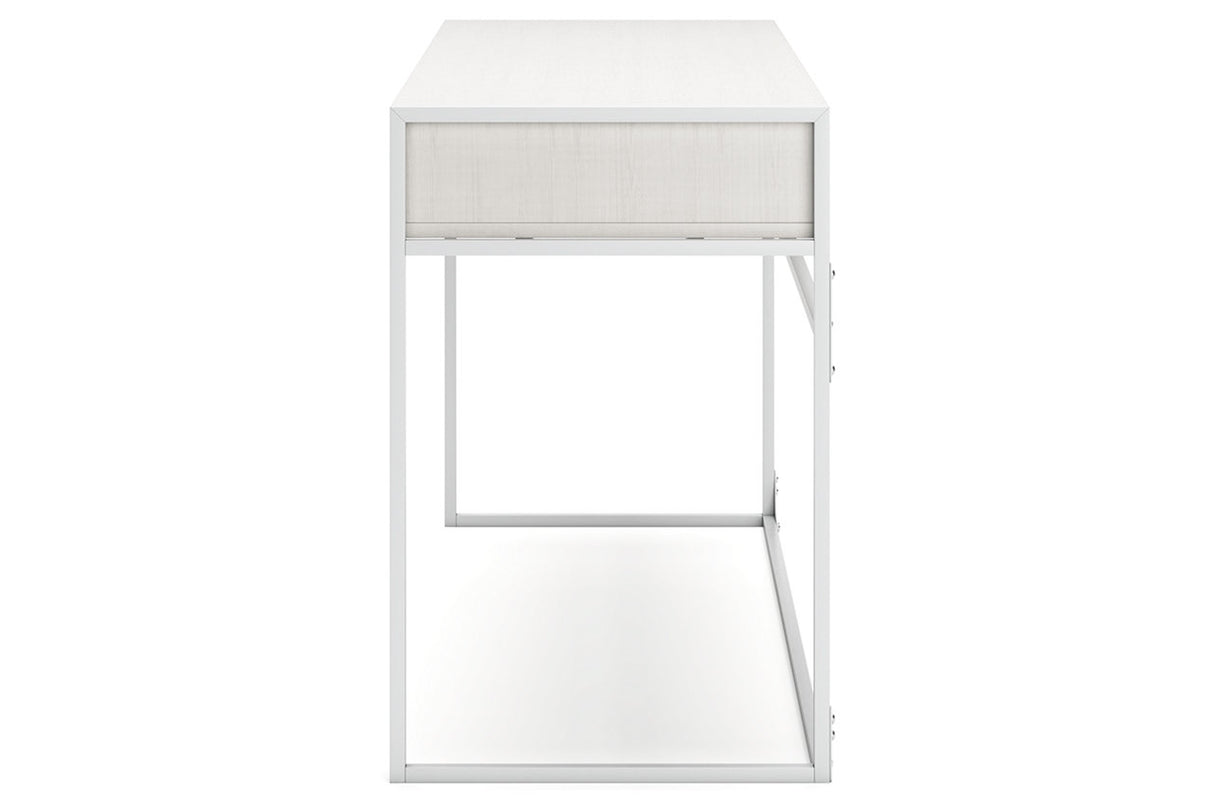 Deznee White Home Office Desk from Ashley - Luna Furniture