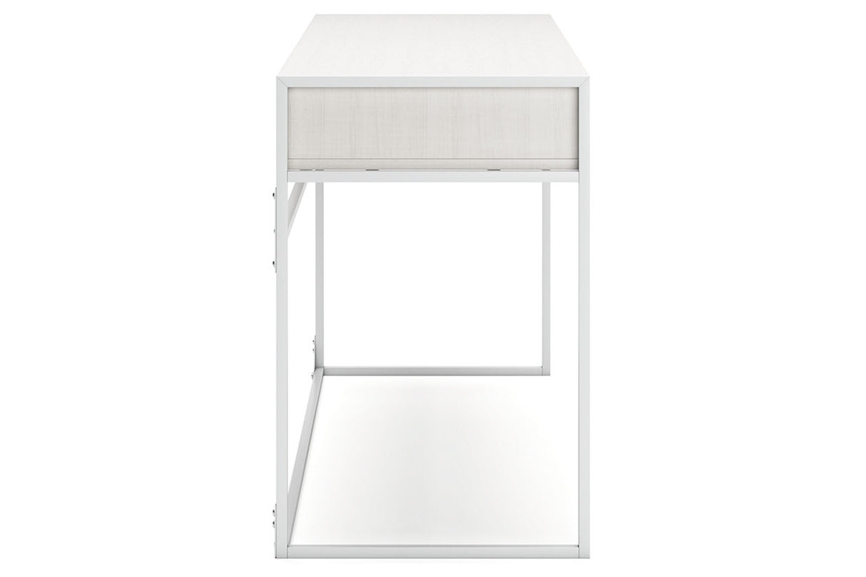 Deznee White Home Office Desk from Ashley - Luna Furniture