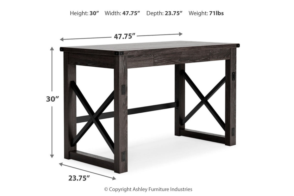 Freedan Grayish Brown 48" Home Office Desk from Ashley - Luna Furniture