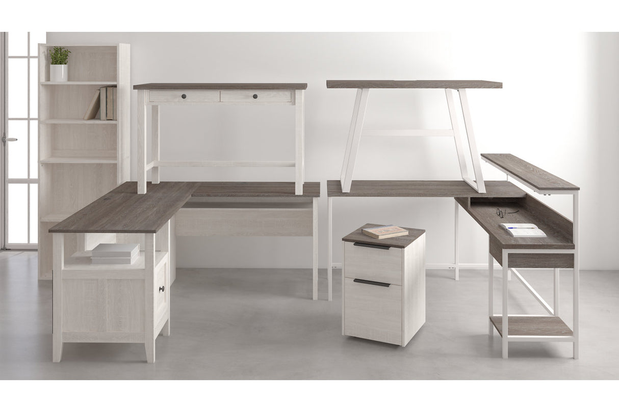 Dorrinson Two-tone Home Office L-Desk with Storage from Ashley - Luna Furniture