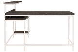 Dorrinson Two-tone Home Office L-Desk with Storage from Ashley - Luna Furniture