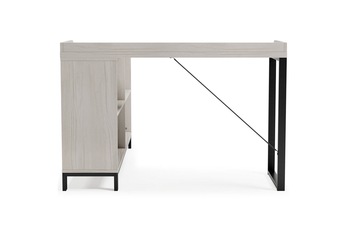 Bayflynn White/Black L-Desk from Ashley - Luna Furniture