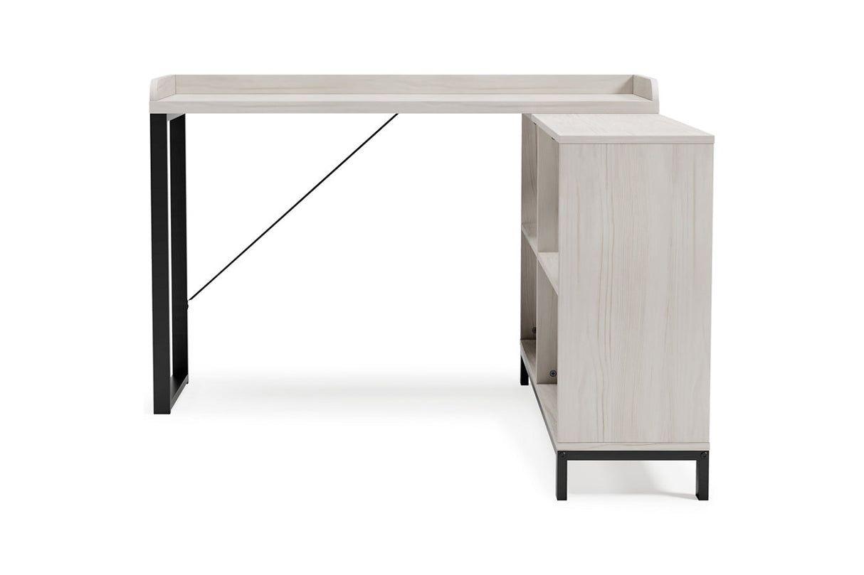 Bayflynn White/Black L-Desk from Ashley - Luna Furniture