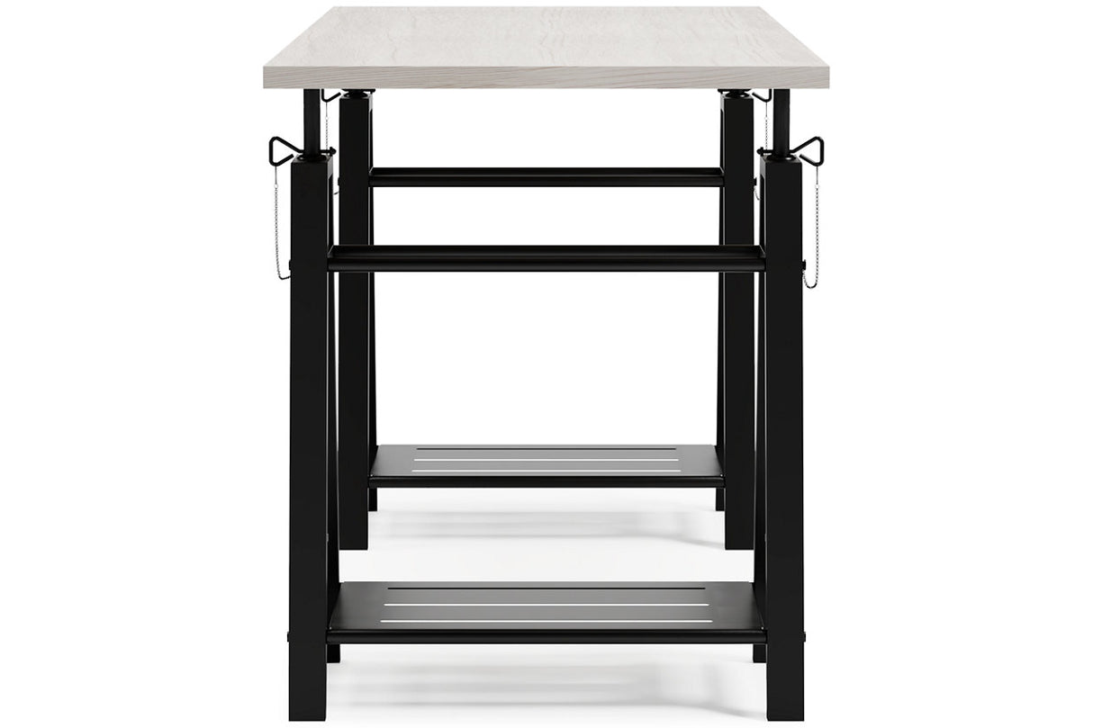 Bayflynn White/Black Home Office Desk from Ashley - Luna Furniture