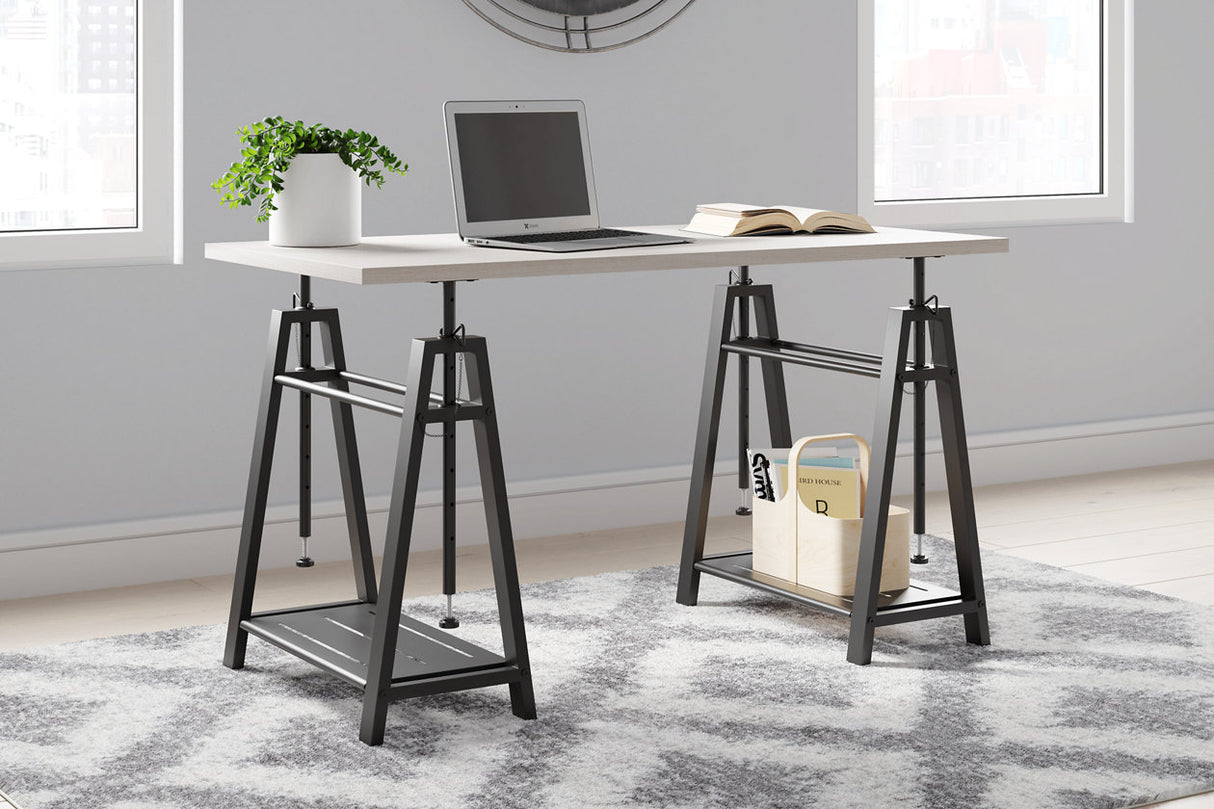 Bayflynn White/Black Home Office Desk from Ashley - Luna Furniture