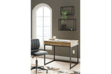 Gerdanet Light Brown/Black 36" Home Office Desk from Ashley - Luna Furniture