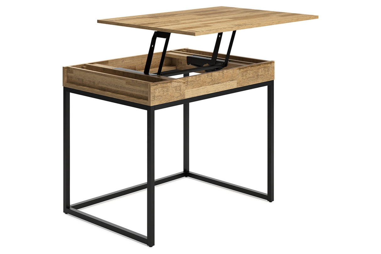 Gerdanet Light Brown/Black 36" Home Office Desk from Ashley - Luna Furniture