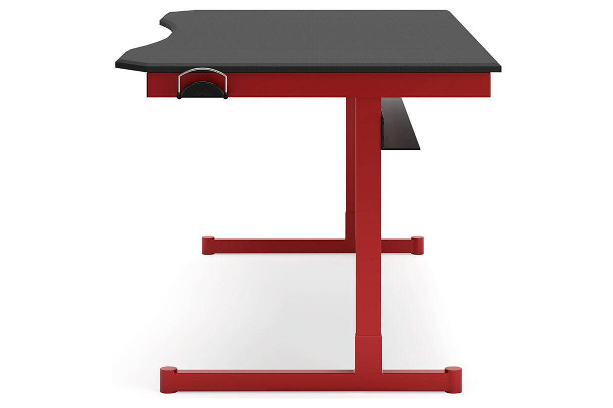 Lynxtyn Red/Black Home Office Desk -  Ashley - Luna Furniture