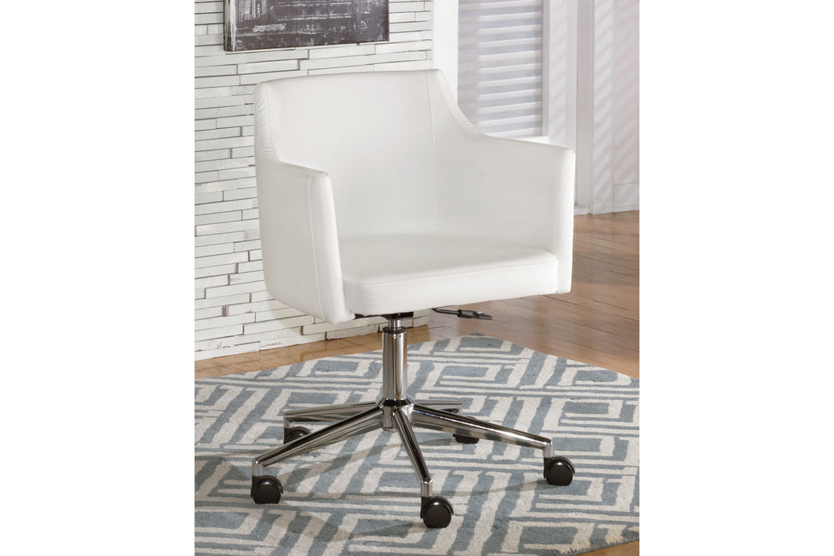 Baraga White Home Office Desk Chair from Ashley - Luna Furniture