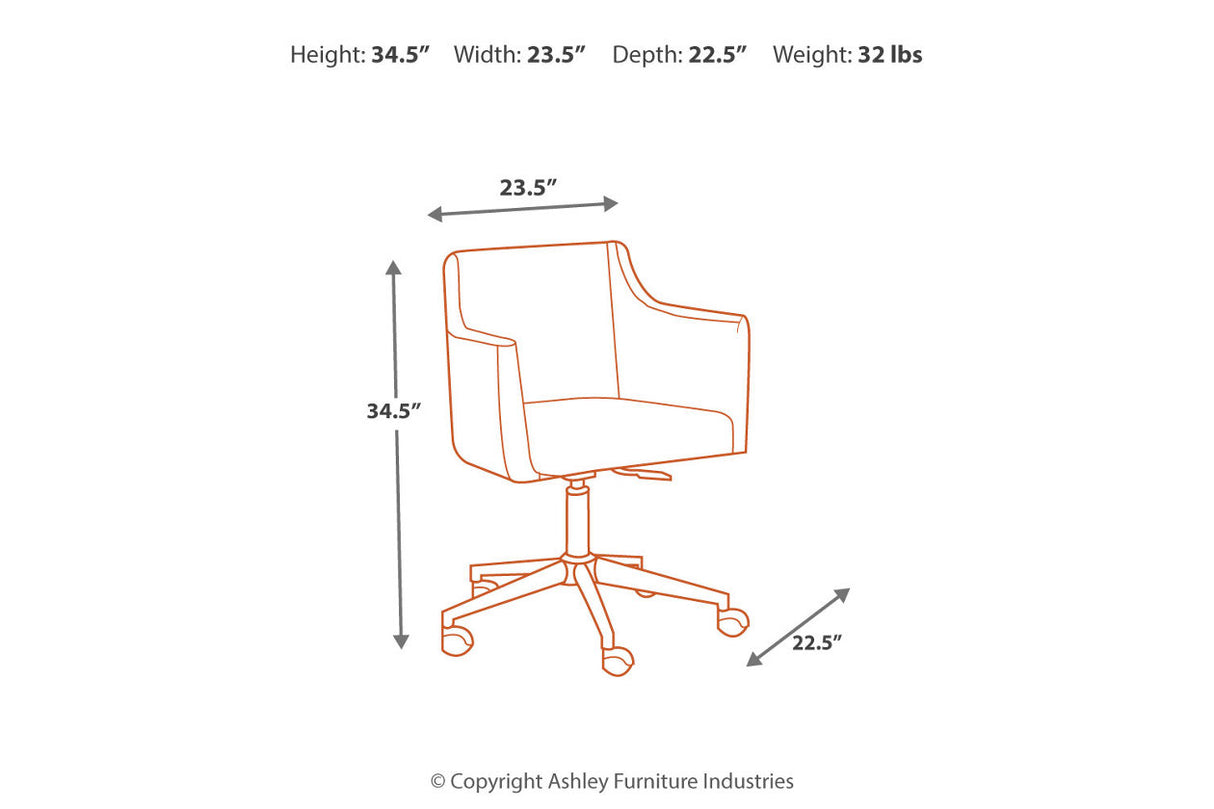 Baraga White Home Office Desk Chair from Ashley - Luna Furniture