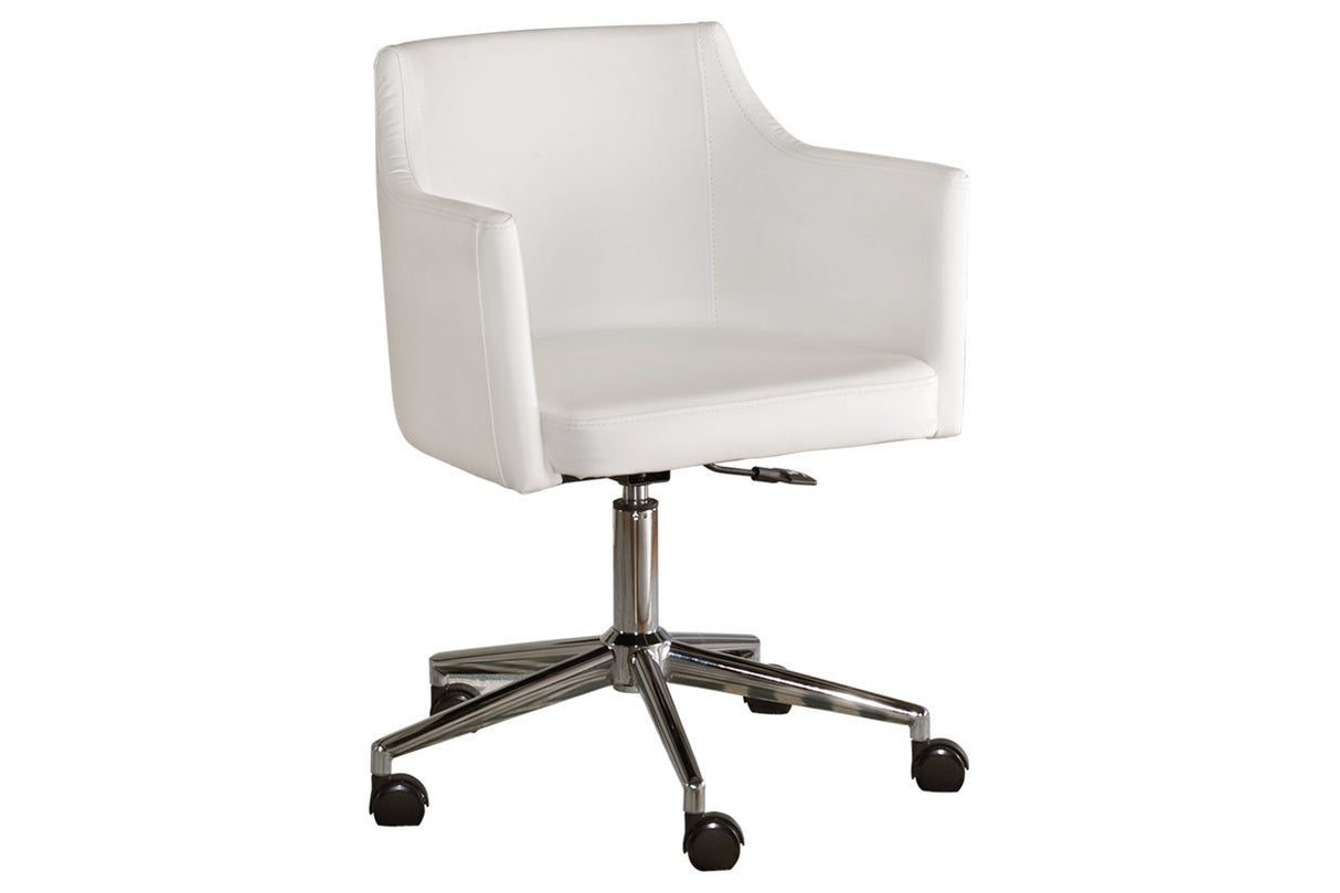 Baraga White Home Office Desk Chair from Ashley - Luna Furniture