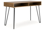 Strumford Brown/Black Home Office Desk -  Ashley - Luna Furniture