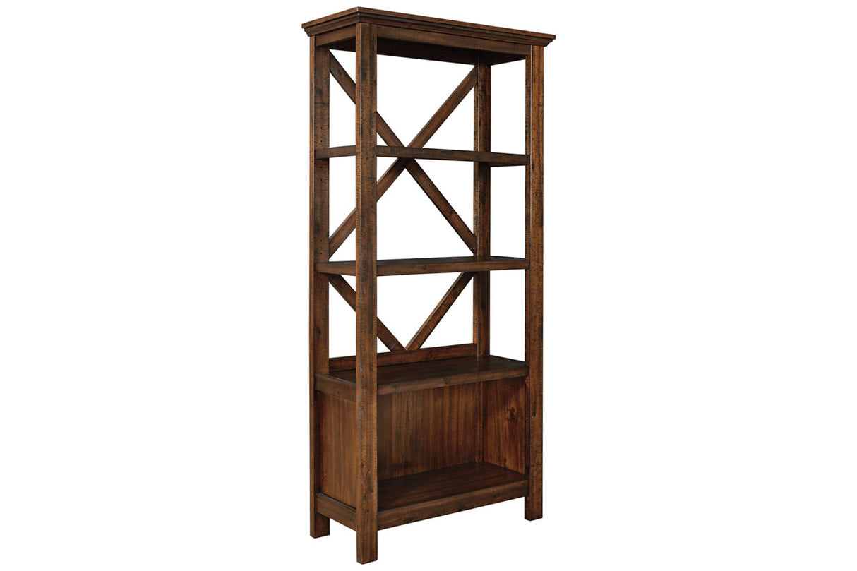 Baldridge Rustic Brown 75" Bookcase -  - Luna Furniture