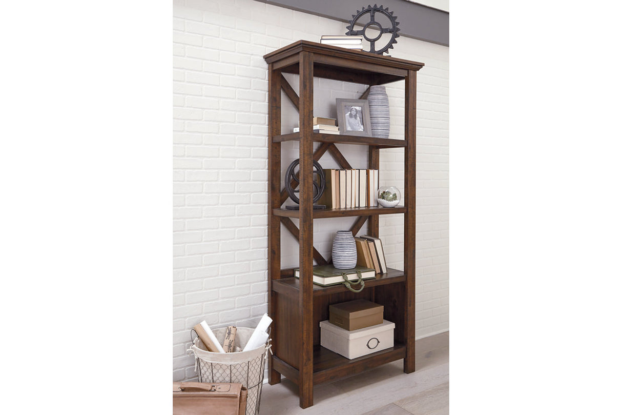 Baldridge Rustic Brown 75" Bookcase -  - Luna Furniture