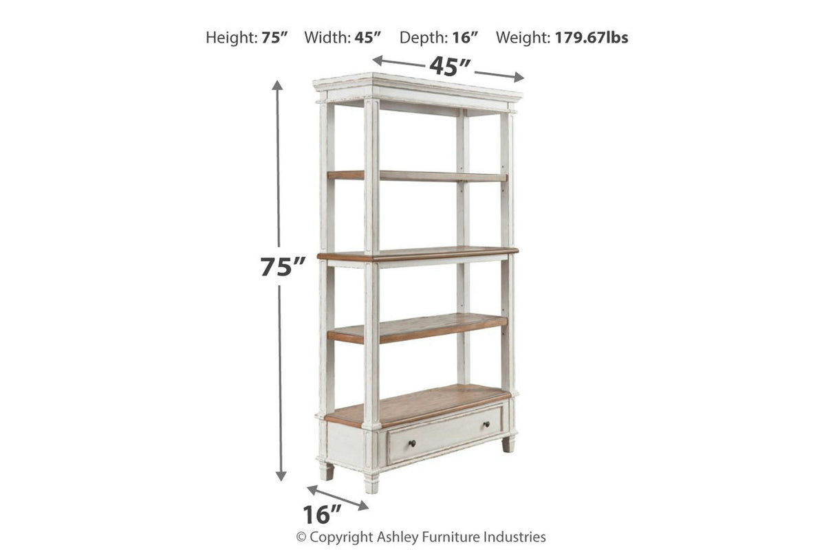 Realyn Brown/White 75" Bookcase - Ashley - Luna Furniture