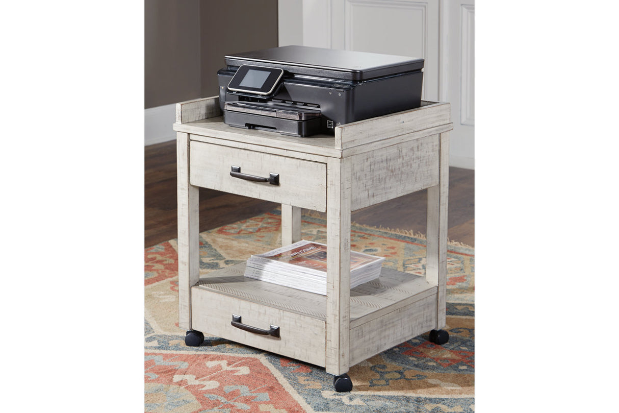 Carynhurst Whitewash Printer Stand from Ashley - Luna Furniture