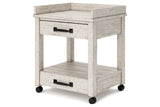 Carynhurst Whitewash Printer Stand from Ashley - Luna Furniture