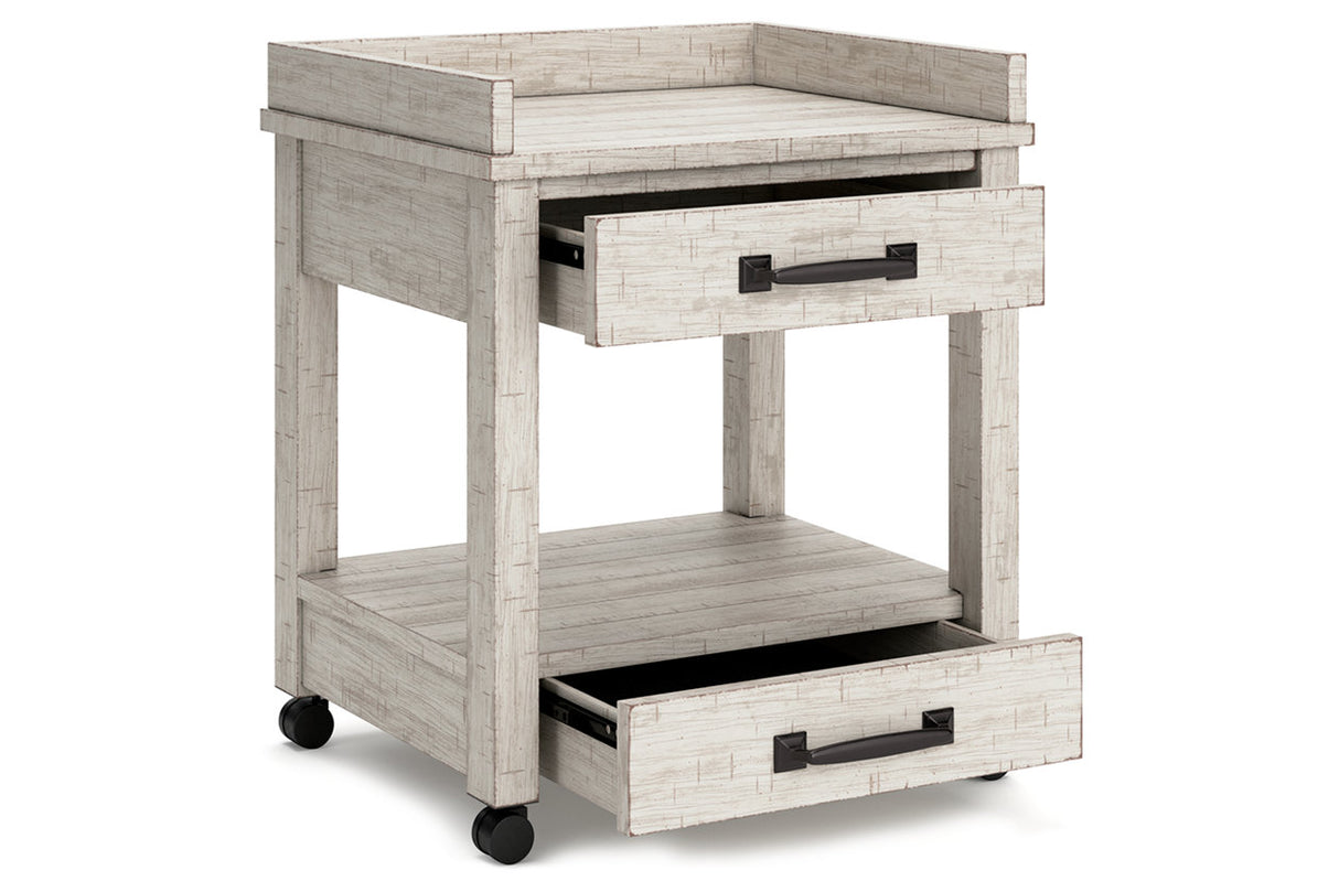 Carynhurst Whitewash Printer Stand from Ashley - Luna Furniture