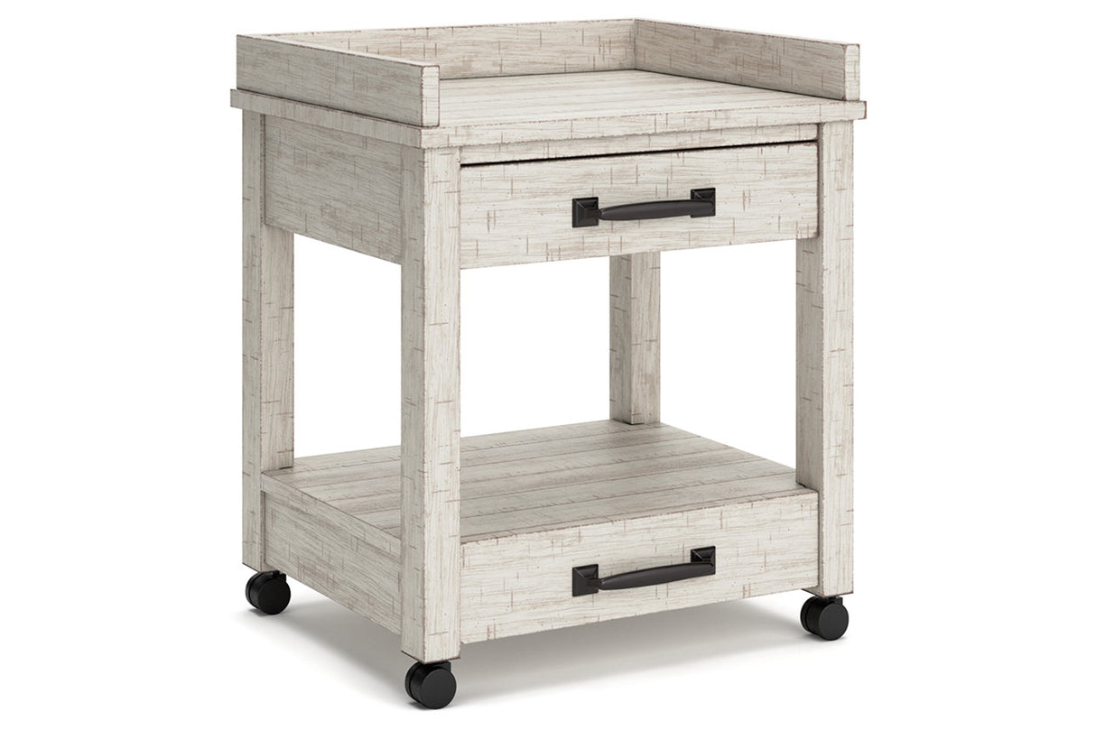 Carynhurst Whitewash Printer Stand from Ashley - Luna Furniture